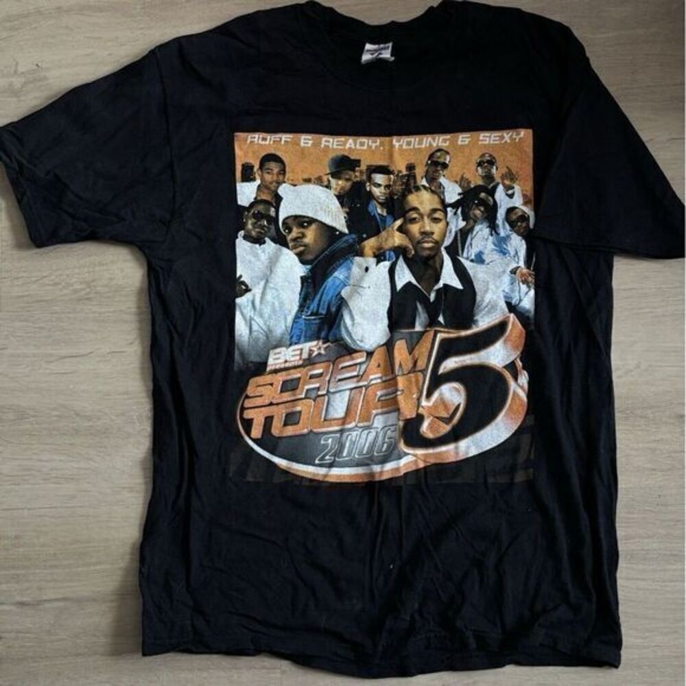 VINTAGE 2006 BET Omarion/Ne-Yo Scream Tour Rap Tee Shirt Size Extra‎ Large L y2k